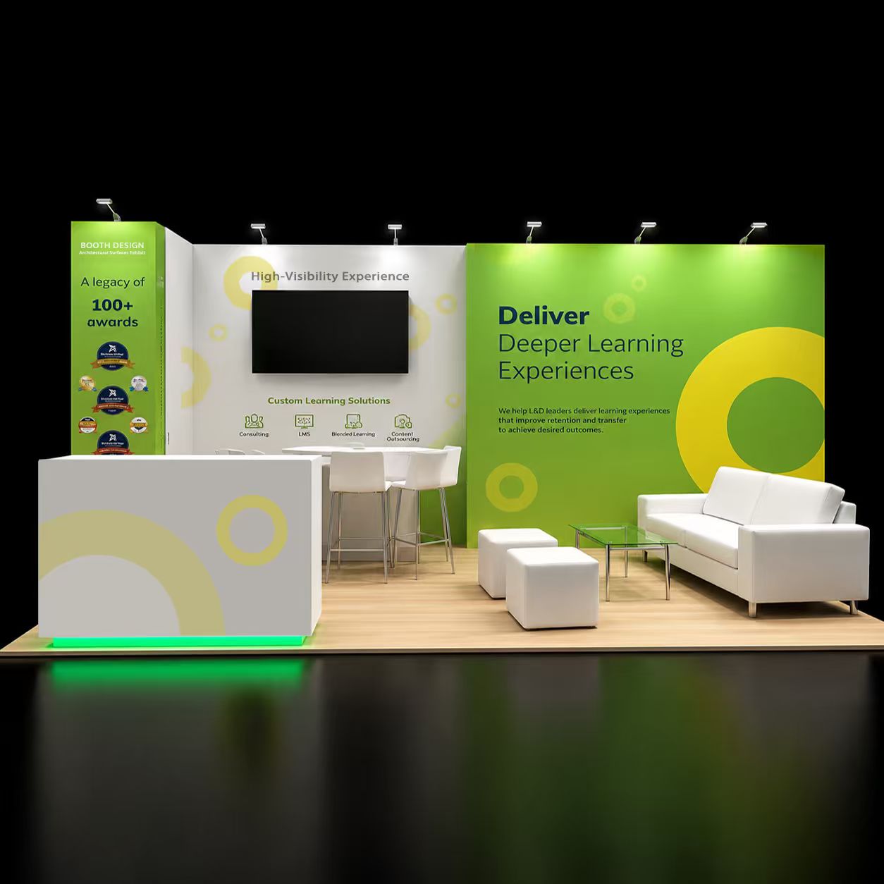 10x20 inline trade show booth design