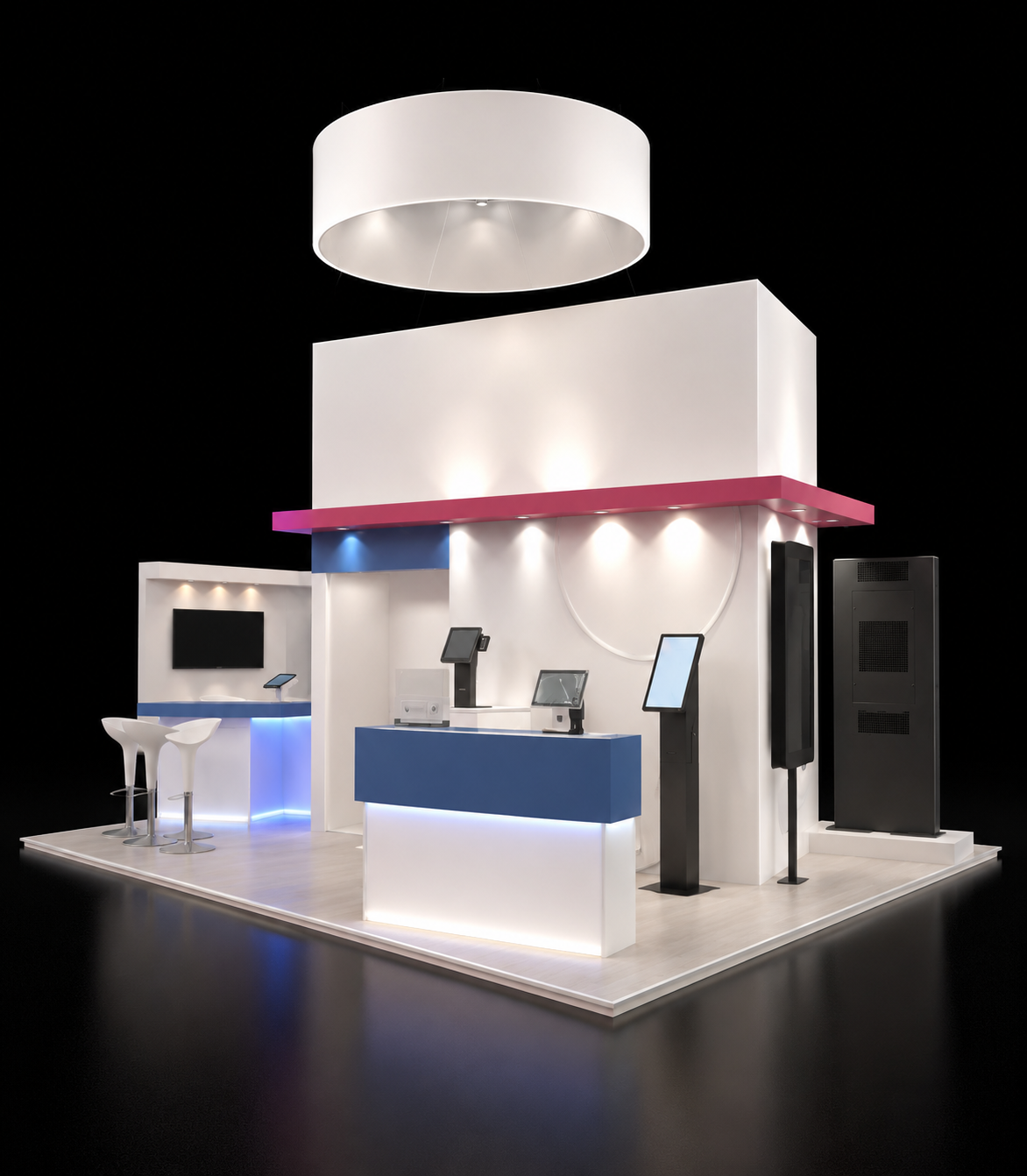 20x30 island trade show booth design