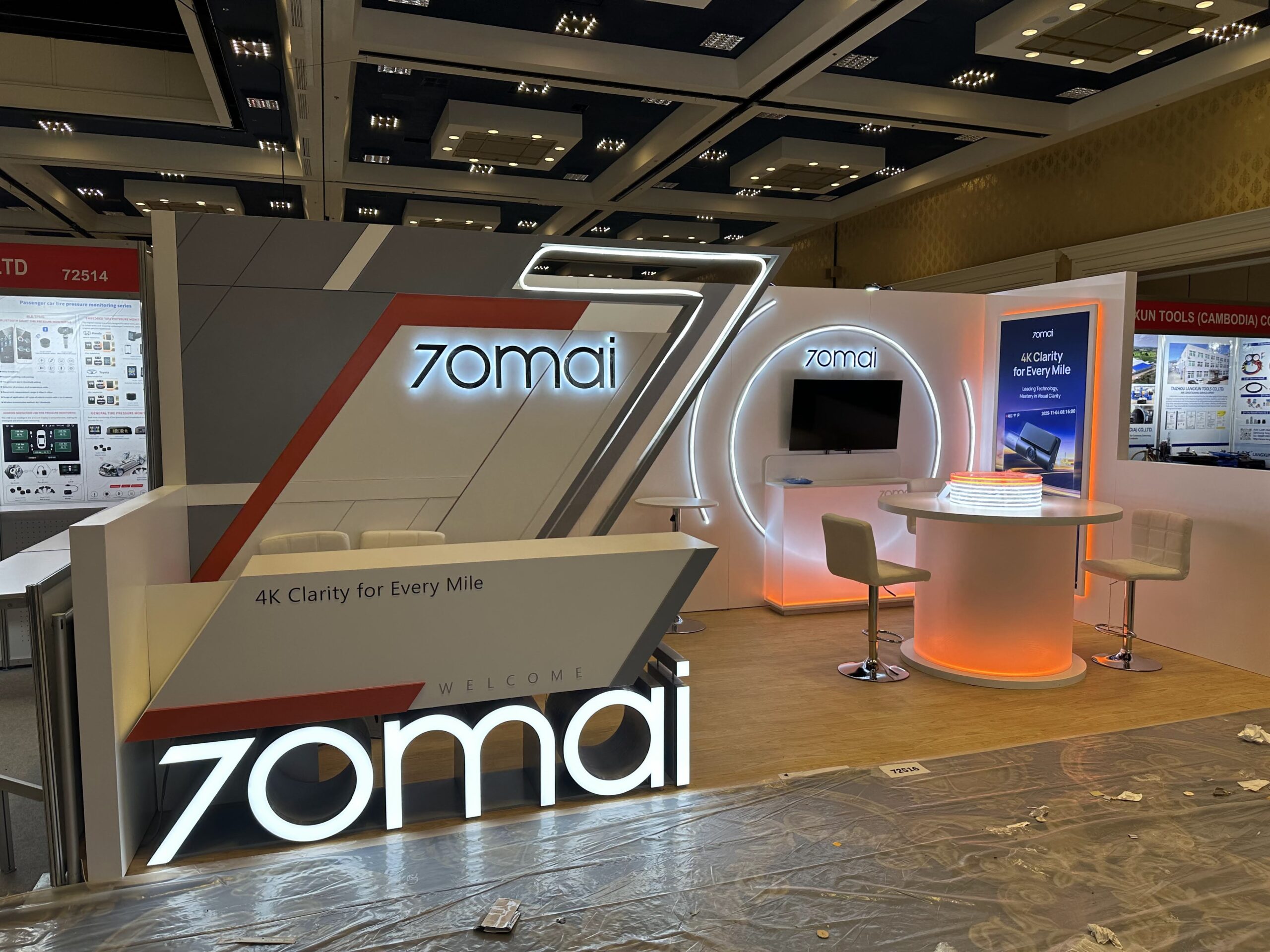 70mai automotive product demonstration booth at SEMA 2025