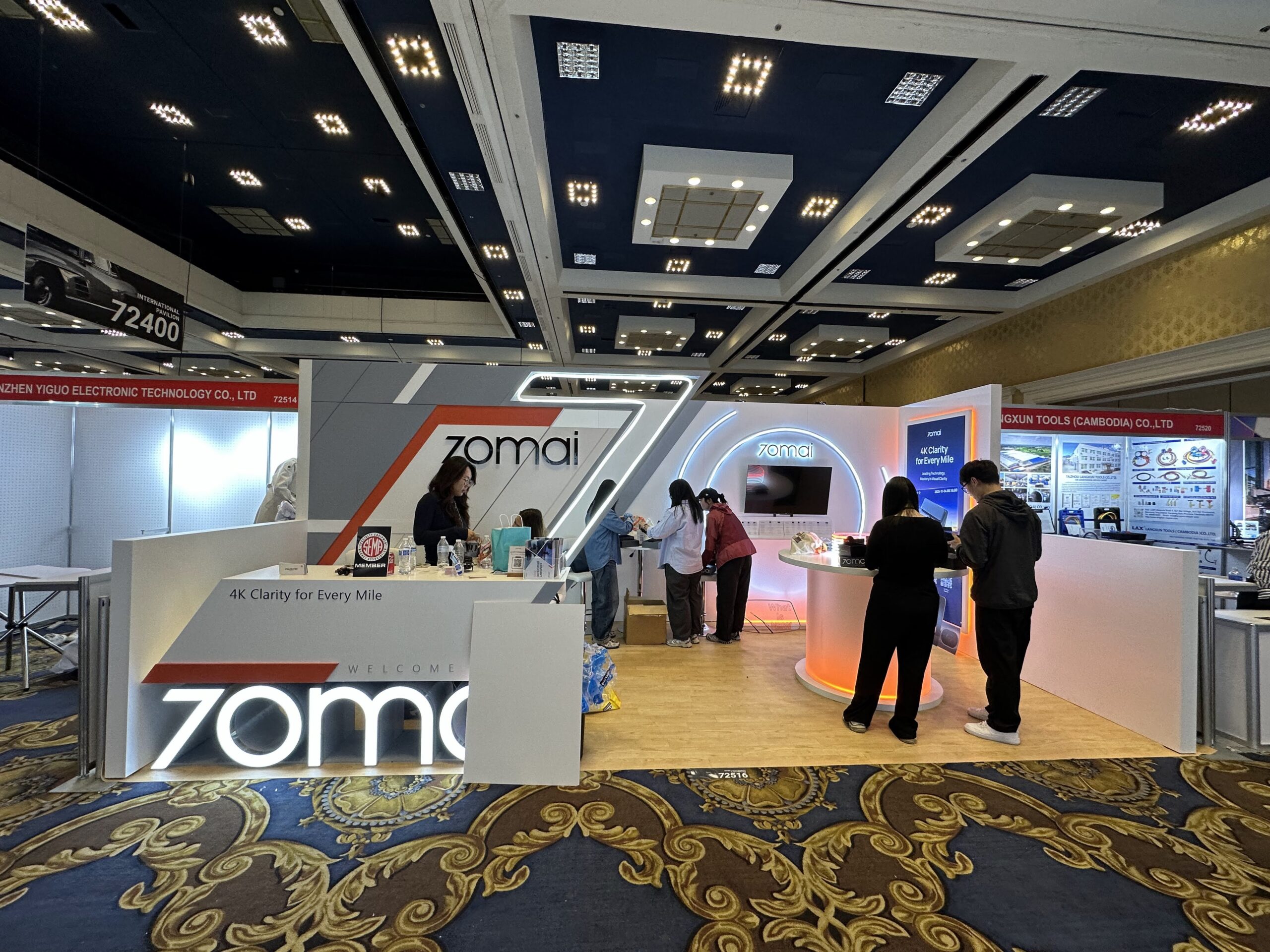 Completed 70mai trade show booth at SEMA in Las Vegas