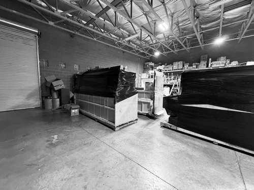 Protected exhibit crates staged for shipping