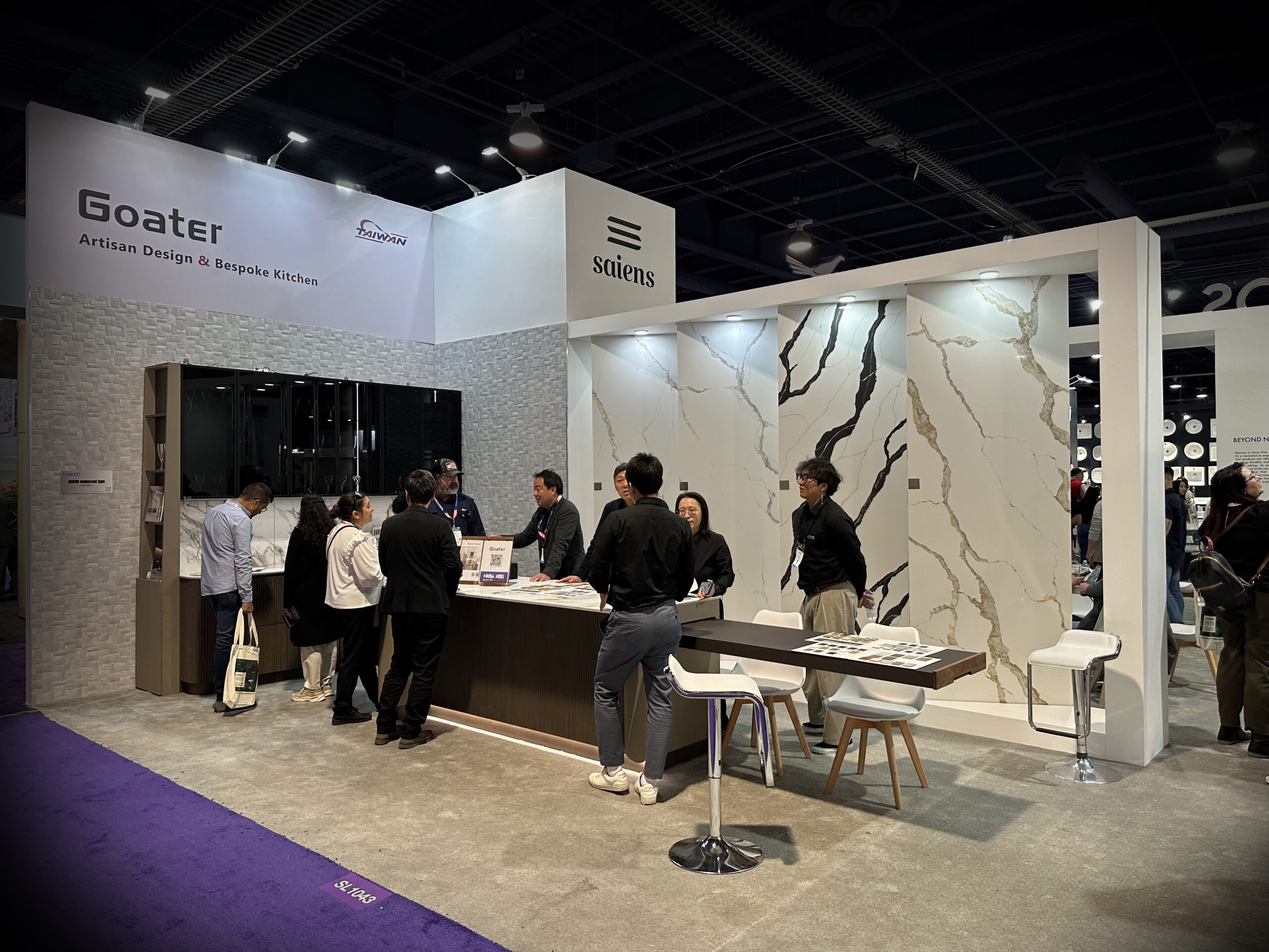 Saiens 30x50 architectural surfaces exhibit at KBIS 2024 in Las Vegas