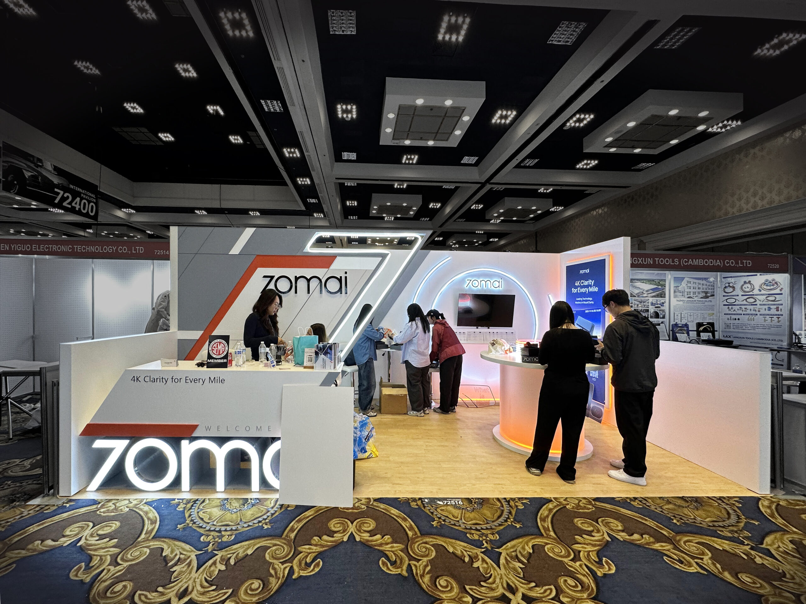 70mai technology trade show booth at SEMA in Las Vegas