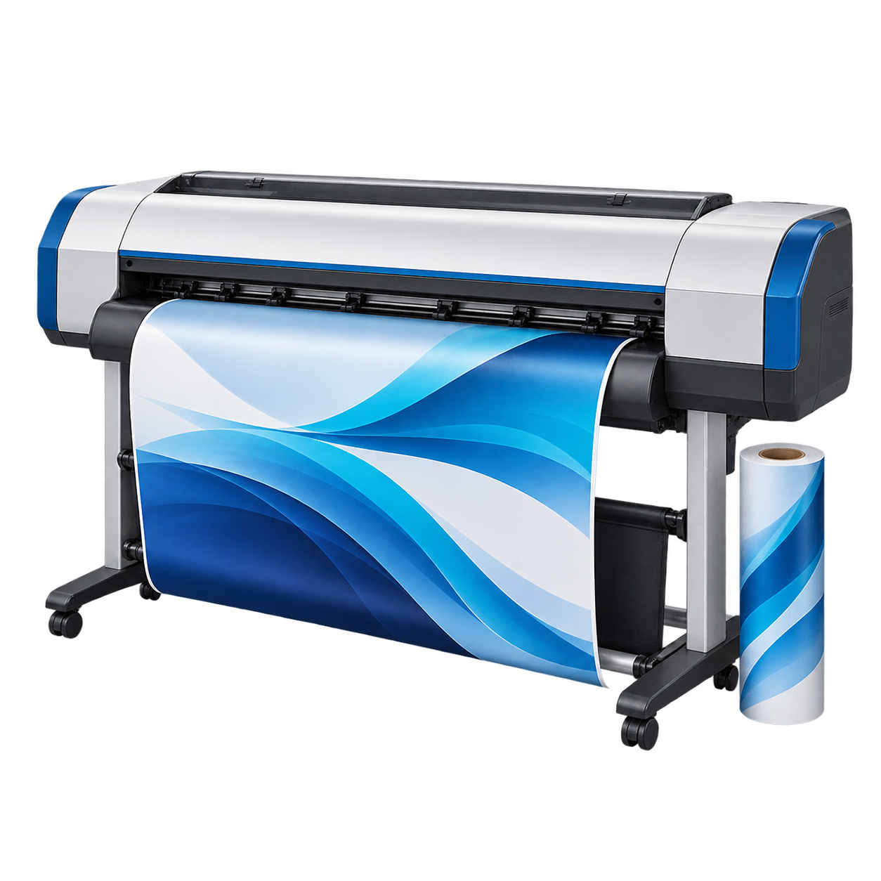 Graphics capability illustration: large-format printer and printed material